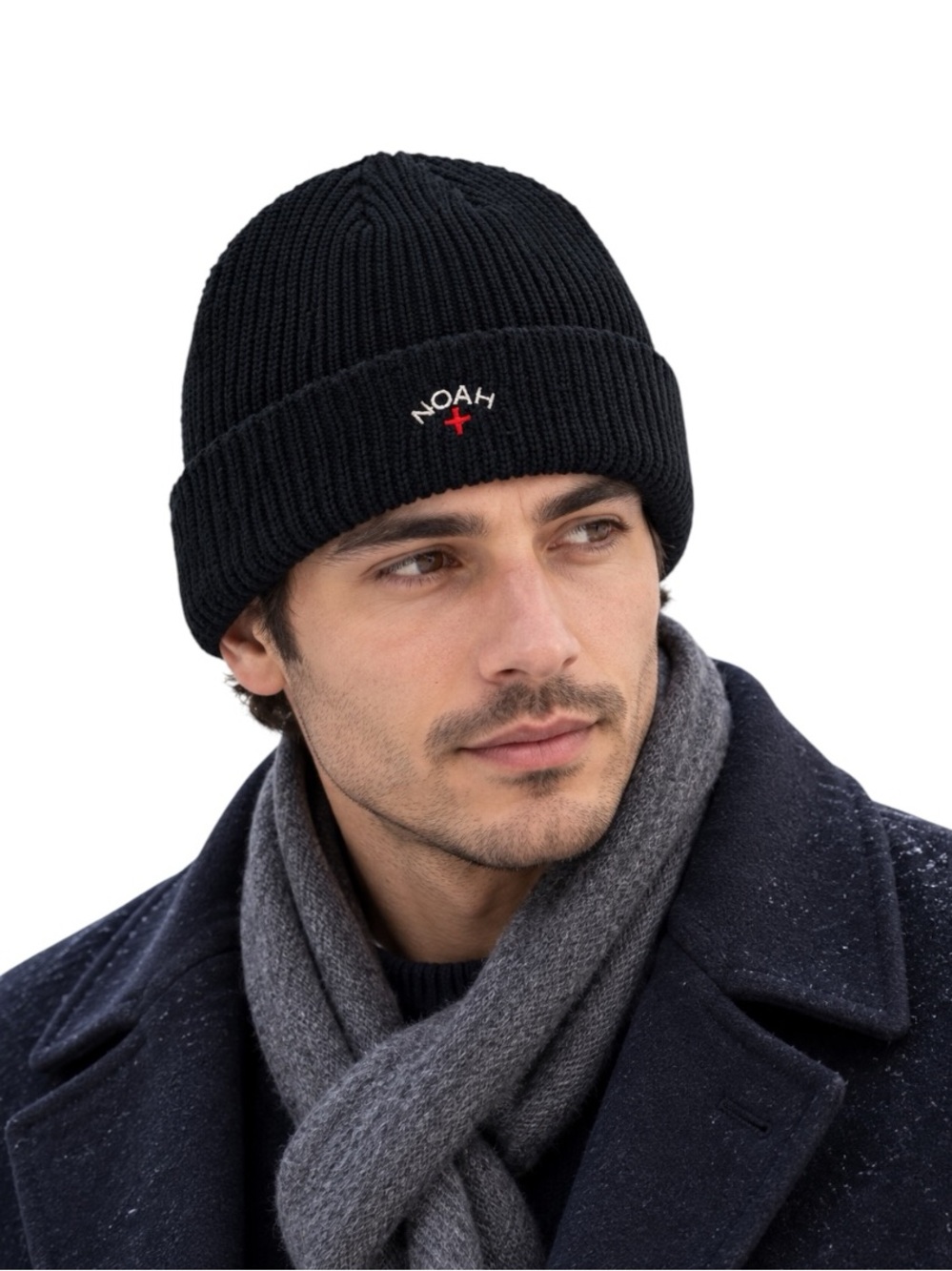 NOAH Core Logo Ribbed Beanie Black Made in Canada NWOT
